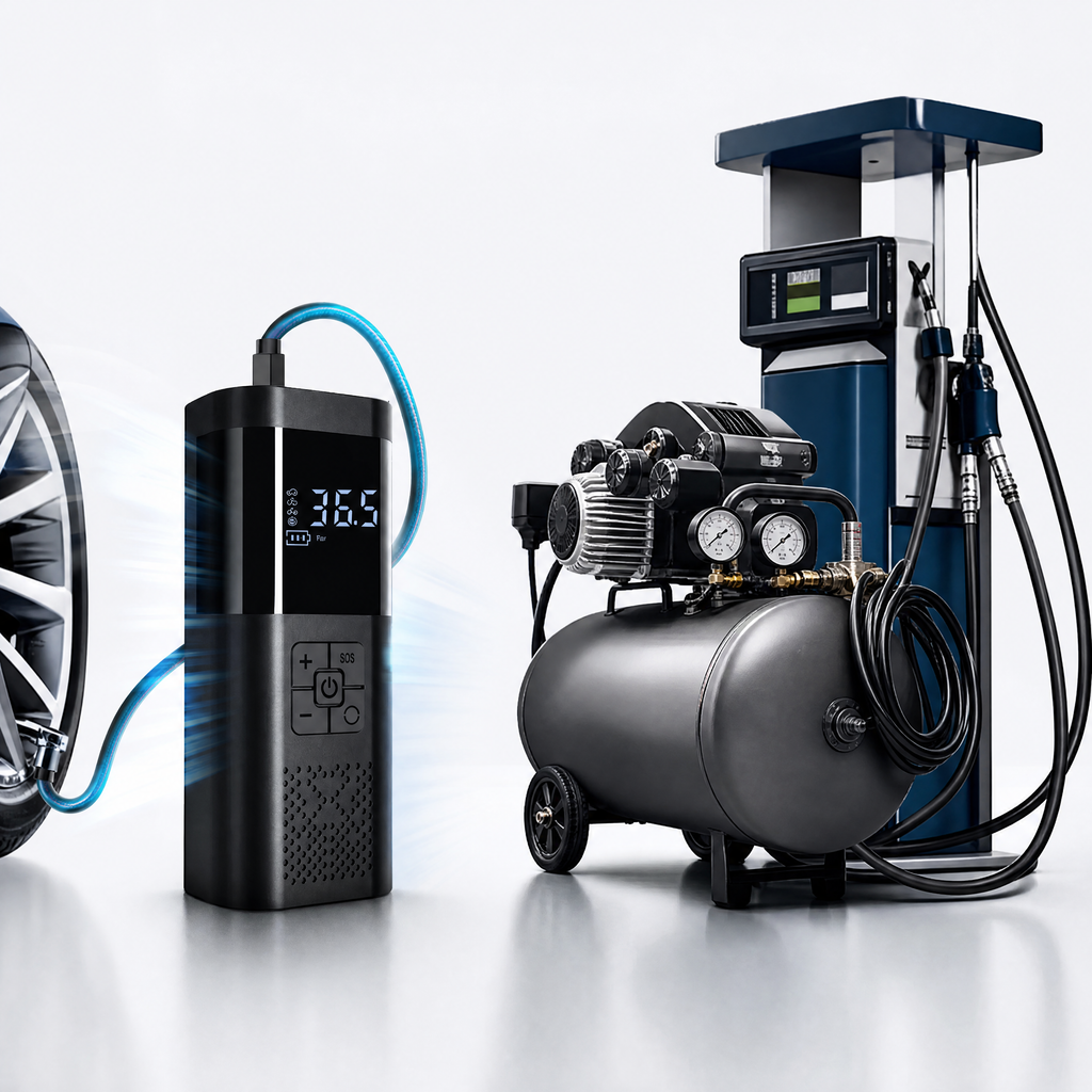 Smart Portable Air Compressor 150PSI – Rechargeable Tire Inflator With Auto Shut-Off
